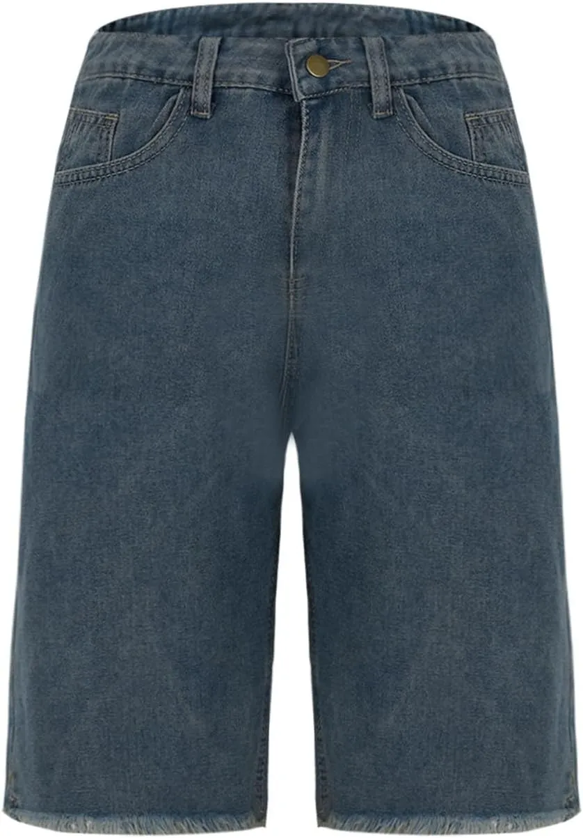 Denim Shorts Women Stretch High Waist Short Jeans Stretch Hot Pants Half Pants Ripped Cropped Trousers
