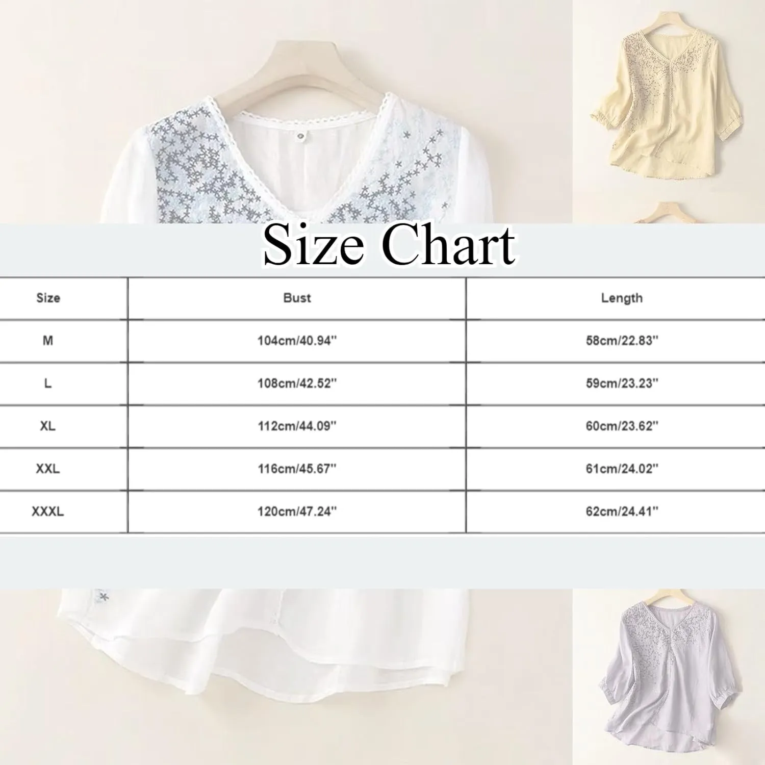 Embroidered Linen Shirts for Women 3/4 Sleeve Mexican Tunic Tops 2025 Summer Trendy Casual Vintage Boho Blouse Clothes