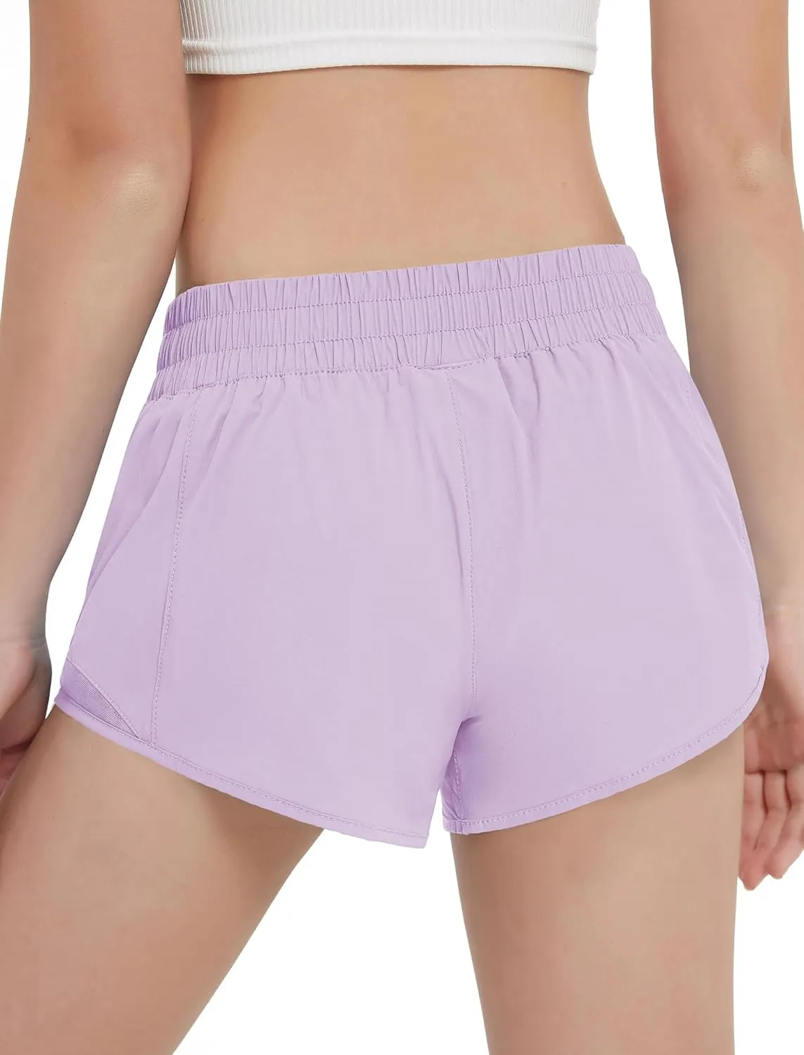 EXARUS Girls 2.5"/4" Athletic Shorts Running Workout Track with Liner Zip Pocket Lightweight Gym Sports for Kids 6-12Y