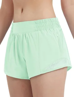 EXARUS Girls 2.5"/4" Athletic Shorts Running Workout Track with Liner Zip Pocket Lightweight Gym Sports for Kids 6-12Y