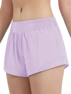 EXARUS Girls 2.5"/4" Athletic Shorts Running Workout Track with Liner Zip Pocket Lightweight Gym Sports for Kids 6-12Y