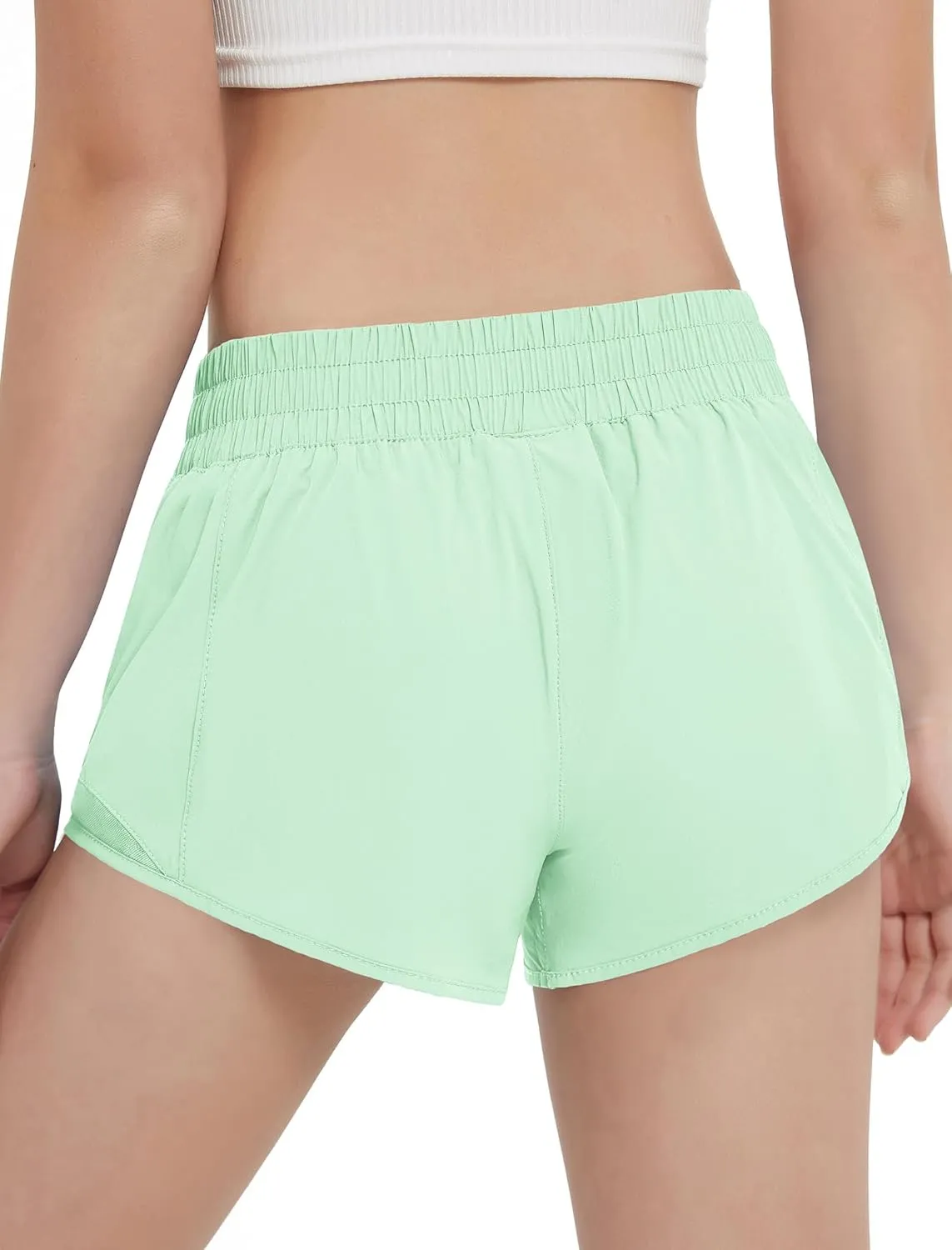 EXARUS Girls 2.5"/4" Athletic Shorts Running Workout Track with Liner Zip Pocket Lightweight Gym Sports for Kids 6-12Y