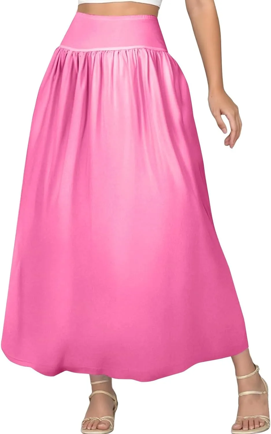 fanmpghleoo Bubble Skirts for Women Cute High Elastic Waist Maxi Skirts Summer Casual Pleated A Line Skirt Y2k Balloon Skirt