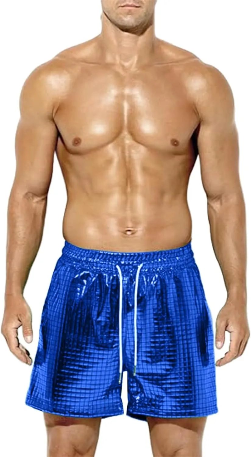 Fashion Shorts for Mens Plaid Bright Lederhosen Drawstring Casual Pants Relaxed Fit Lightweight Vacation Beach Shorts