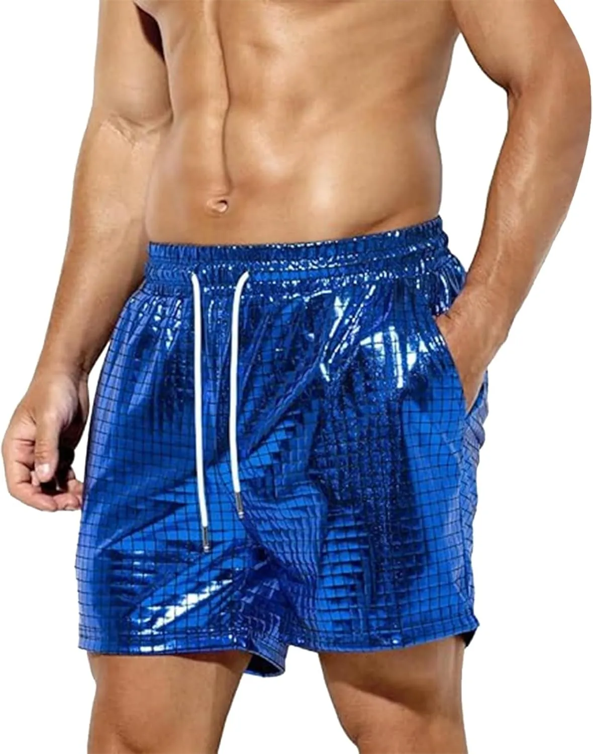 Fashion Shorts for Mens Plaid Bright Lederhosen Drawstring Casual Pants Relaxed Fit Lightweight Vacation Beach Shorts