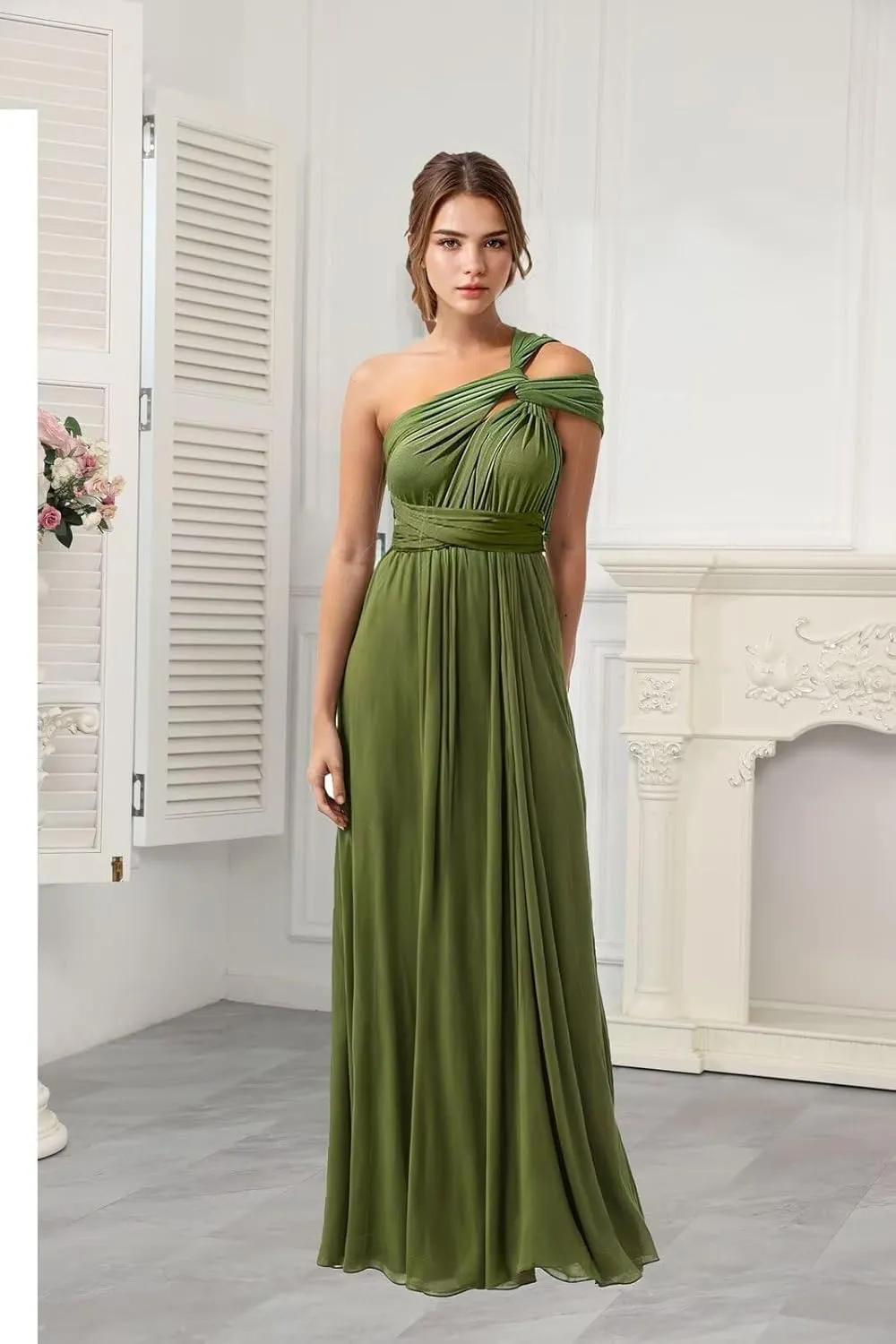 GATMAHE Convertible Infinity Bridesmaids Dresses Bandeau - Women's Transformer Multiway Twist Wrap Midi Dresses