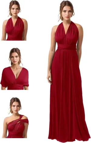 GATMAHE Convertible Infinity Bridesmaids Dresses Bandeau - Women's Transformer Multiway Twist Wrap Midi Dresses