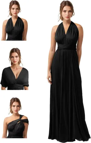GATMAHE Convertible Infinity Bridesmaids Dresses Bandeau - Women's Transformer Multiway Twist Wrap Midi Dresses