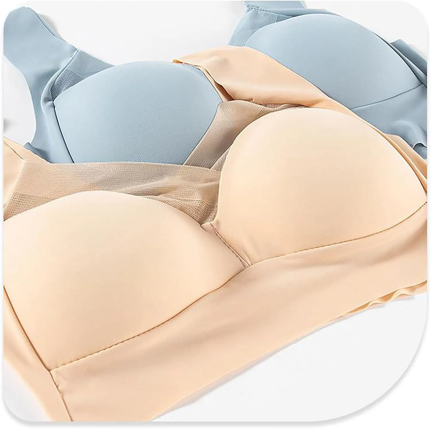 Ice Silk Full Coverage Bras for Women No Underwire Wireless Push Up Seamless Bralette Comfort Supportive Everyday Bra