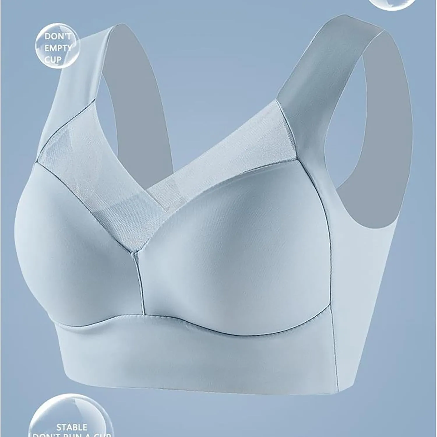 Ice Silk Full Coverage Bras for Women No Underwire Wireless Push Up Seamless Bralette Comfort Supportive Everyday Bra