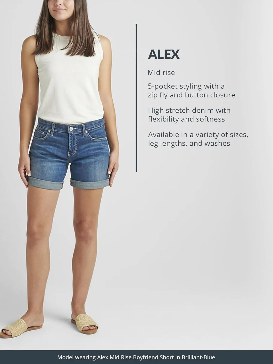 JAG Women's Plus Size Alex Mid Rise Boyfriend Short