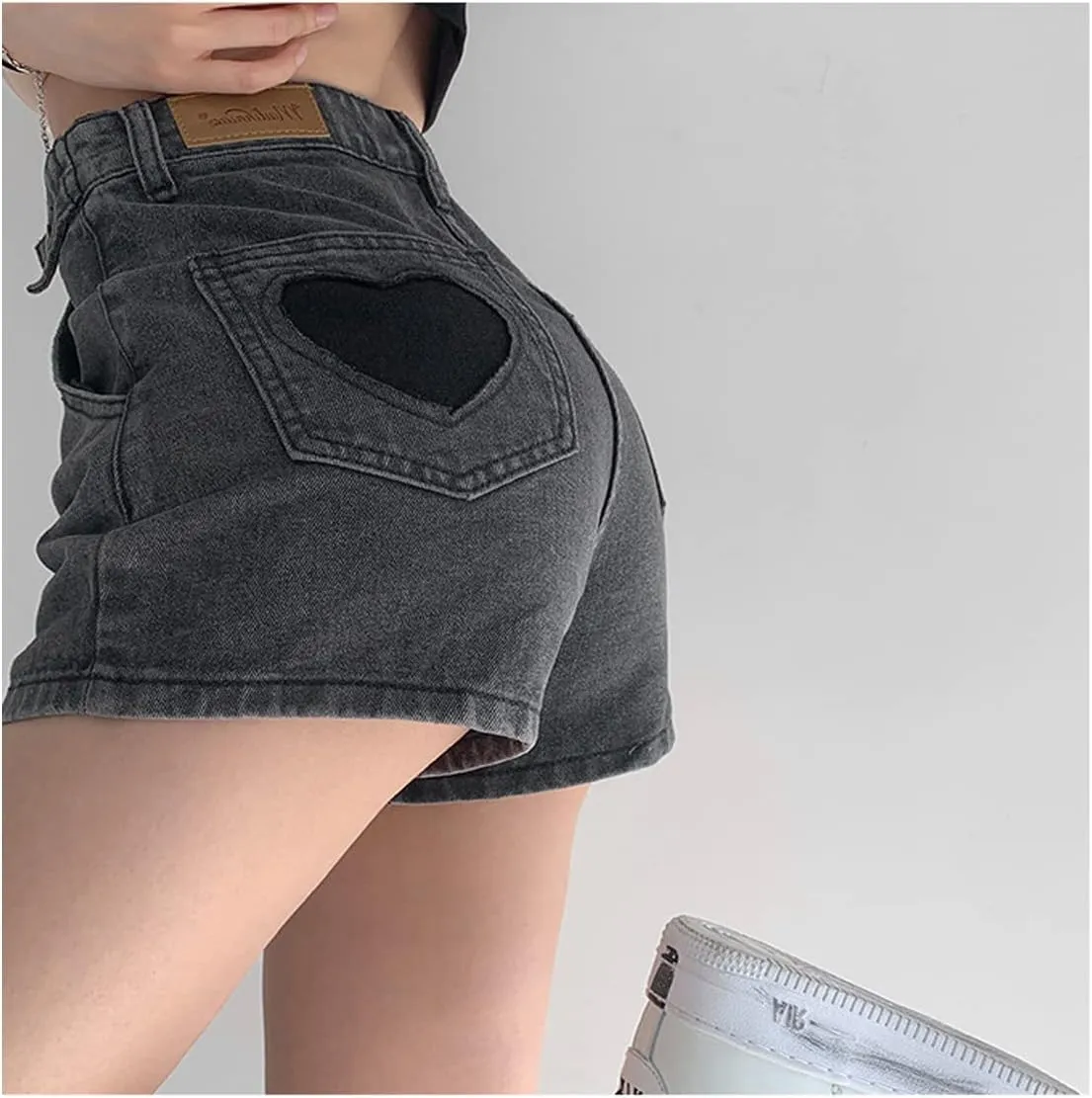 Jean Shorts for Women Cute High Waisted Button Up Sweet Girls Denim Shorts Soft Casual Fashion Shorts