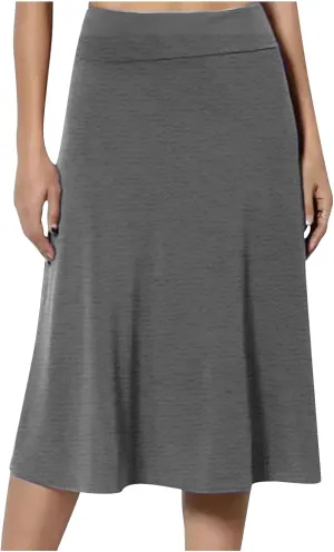 Knee Length A Line Skirt for Women High Waist Flared Swing Skater Skirts Classic Elegant Workwear