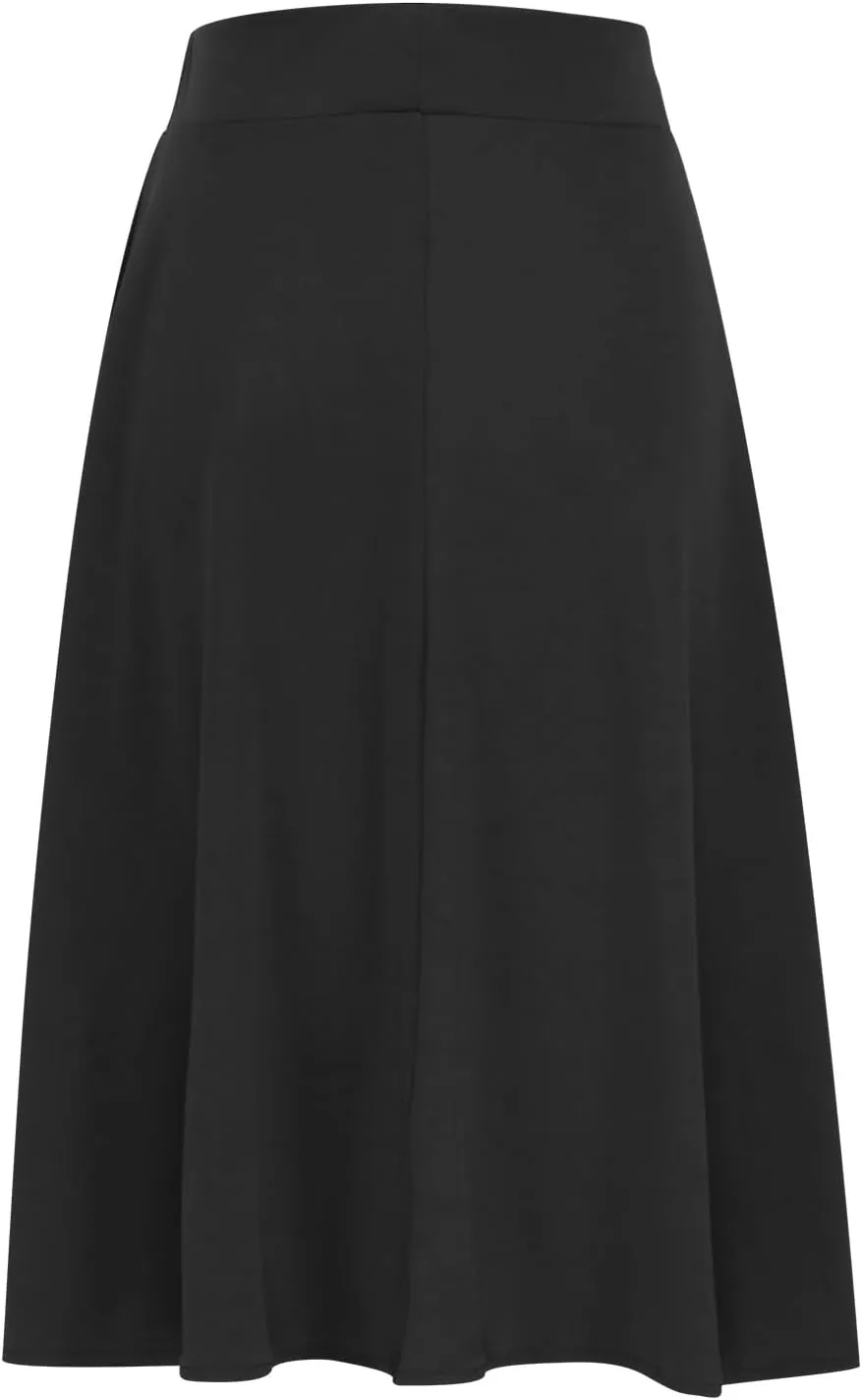Knee Length A Line Skirt for Women High Waist Flared Swing Skater Skirts Classic Elegant Workwear