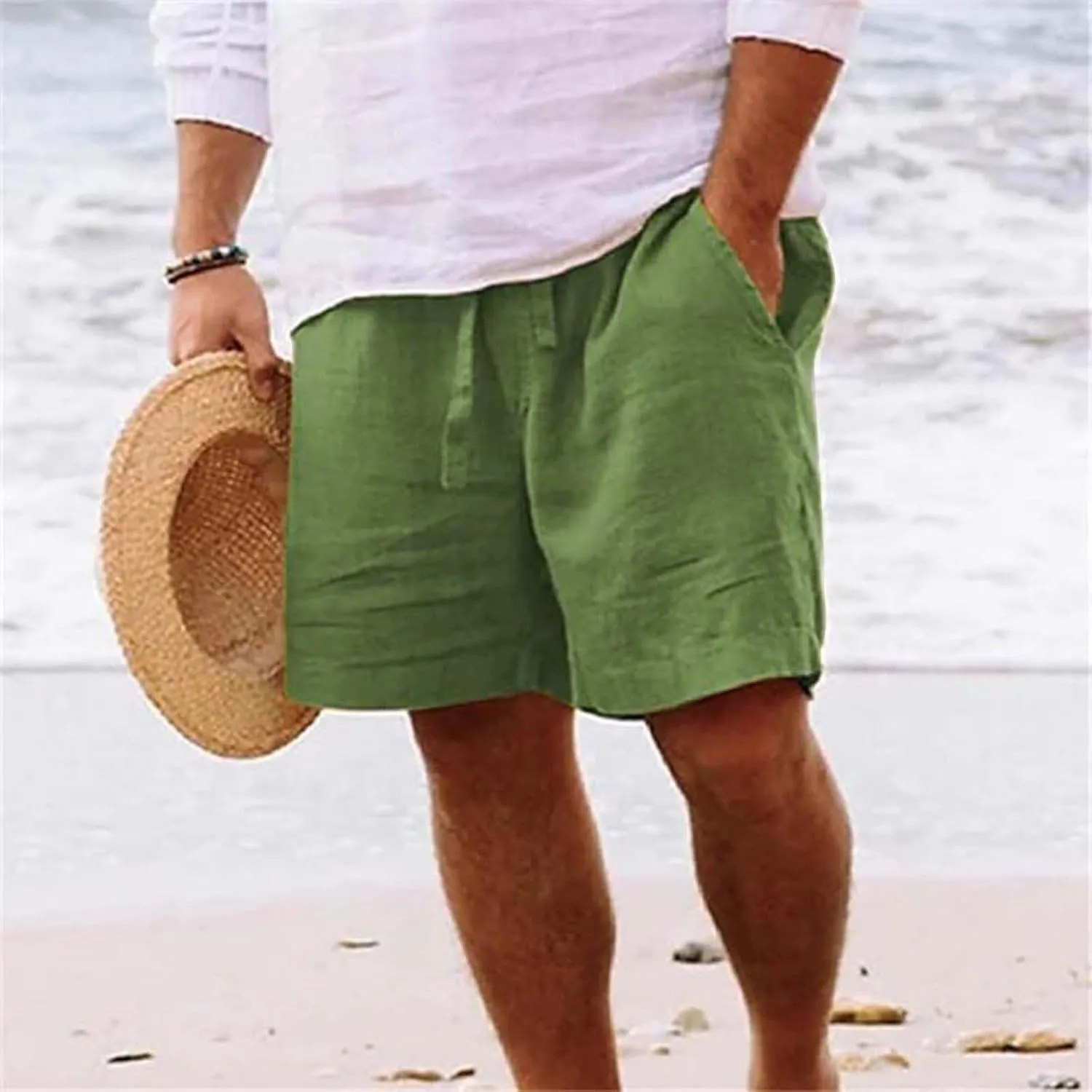 LCMTWX Men's Cargo Shorts Men's Sports Shorts Beach Shorts Casual Cotton Linen Shorts Men Cargo Shorts Men's Jean Men