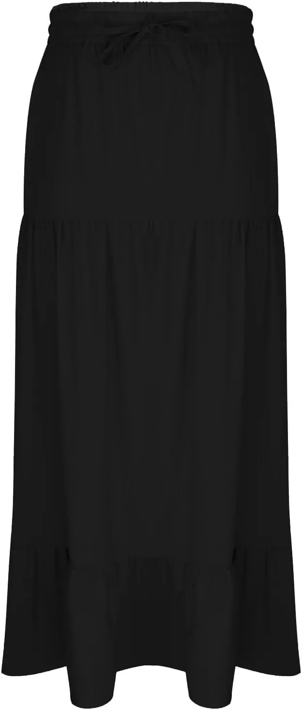 Long Skirts for Women Boho Vacation Split Tiered Puffle Swing A Line Chiffon Skirts Over-Knee Skirt