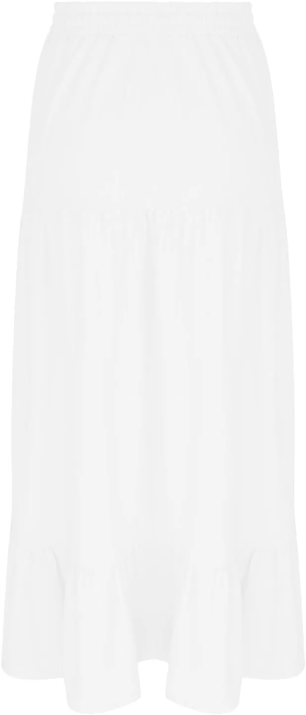 Long Skirts for Women Boho Vacation Split Tiered Puffle Swing A Line Chiffon Skirts Over-Knee Skirt
