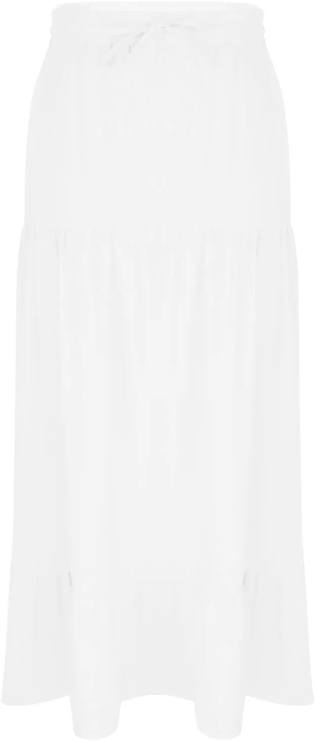 Long Skirts for Women Boho Vacation Split Tiered Puffle Swing A Line Chiffon Skirts Over-Knee Skirt
