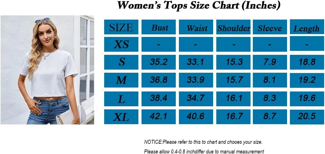 LOVFEE Womens Basic Short Sleeve Loose Crop T-Shirts Sexy Plain Crop Tops