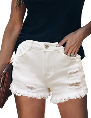 luvamia Women's High Waisted Jean Shorts Stretch Denim Shorts Mom Jeans Casual