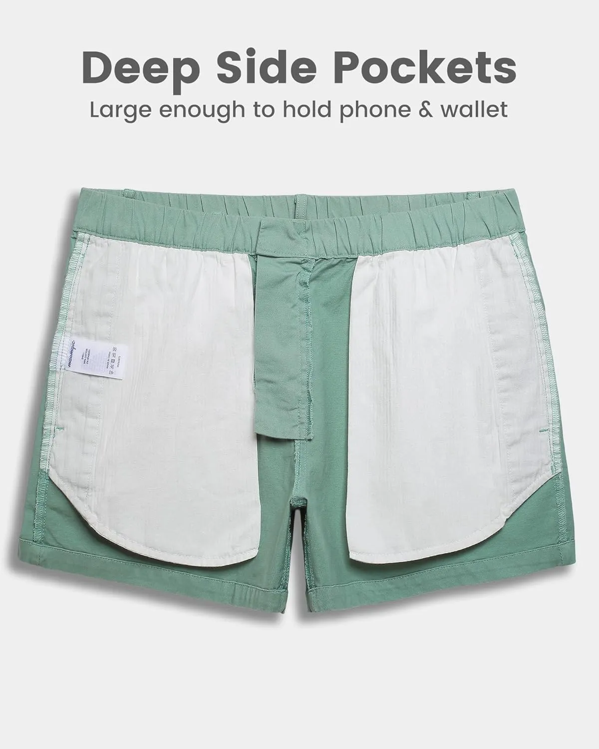 maamgic Mens Shorts Casual 4 Inch Cotton Casual Shorts for Men Elastic Waistband Mens Casual Shorts Daily Wear