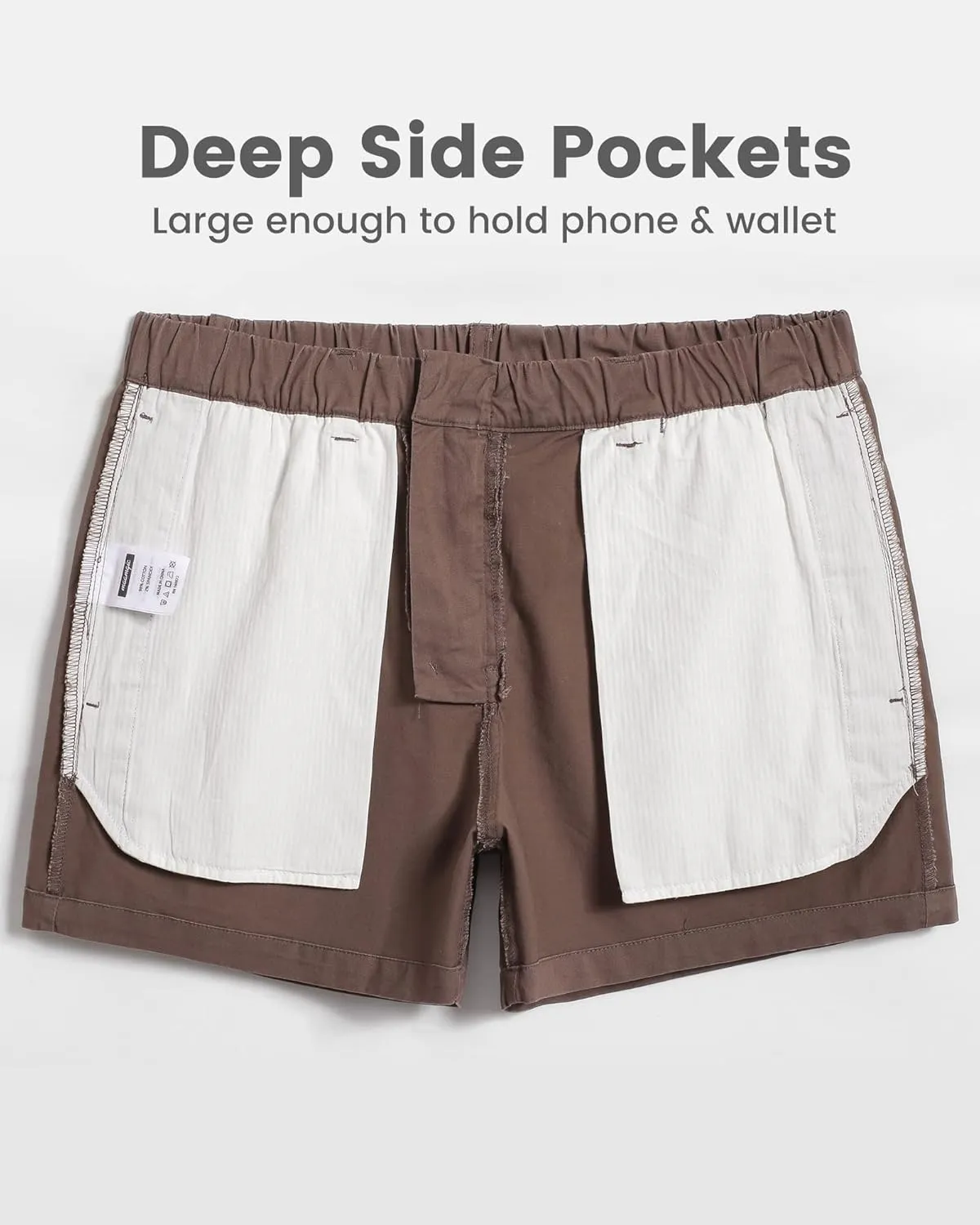 maamgic Mens Shorts Casual 4 Inch Cotton Casual Shorts for Men Elastic Waistband Mens Casual Shorts Daily Wear