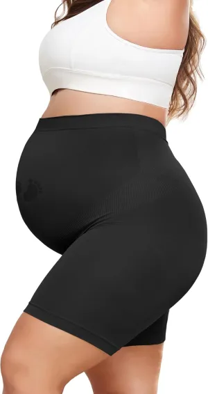 Maternity Shapewear for Under Dresses Over Belly Pregnancy Underwear Mid-Thigh High Waist Shorts Panties for Baby Shower