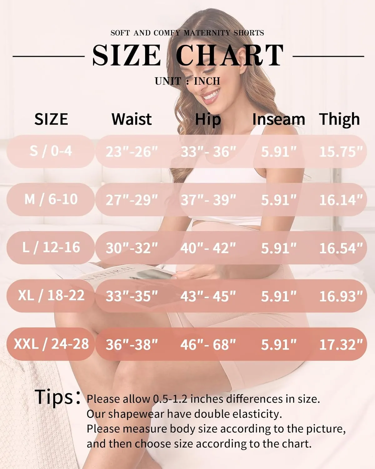 Maternity Shapewear for Under Dresses Over Belly Pregnancy Underwear Mid-Thigh High Waist Shorts Panties for Baby Shower