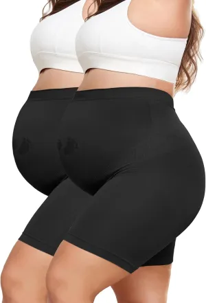 Maternity Shapewear for Under Dresses Over Belly Pregnancy Underwear Mid-Thigh High Waist Shorts Panties for Baby Shower