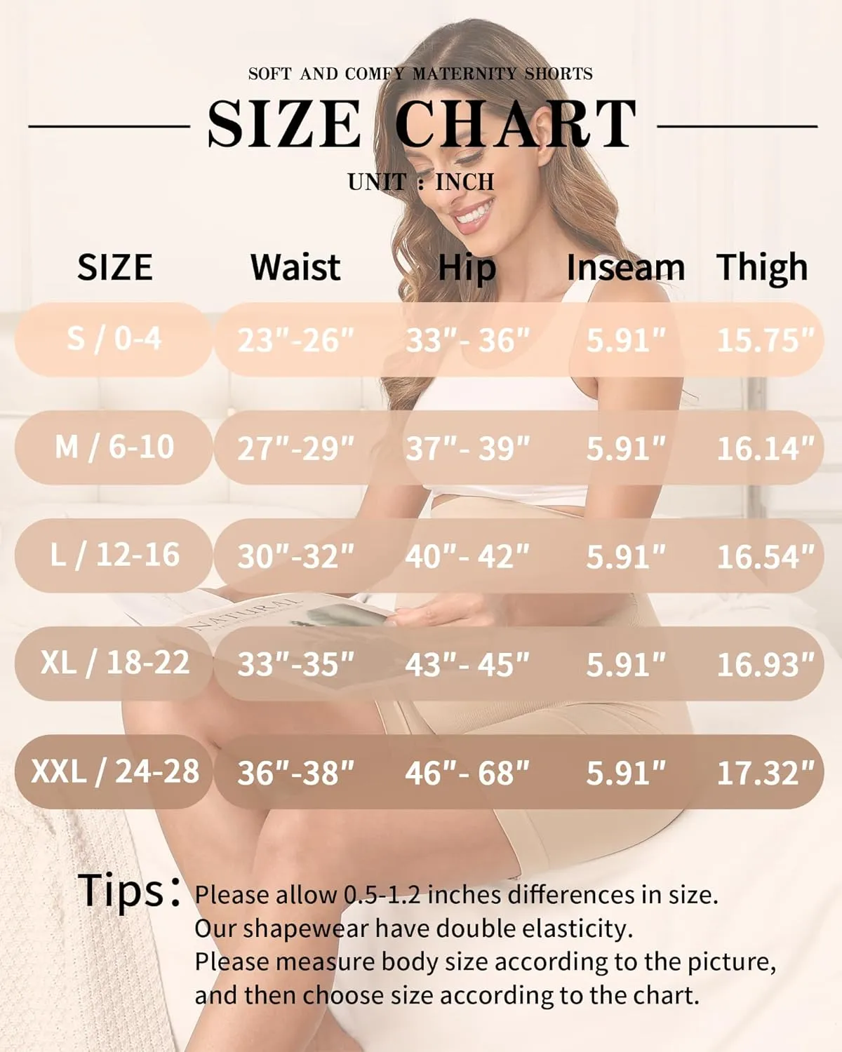 Maternity Shapewear for Under Dresses Over Belly Pregnancy Underwear Mid-Thigh High Waist Shorts Panties for Baby Shower