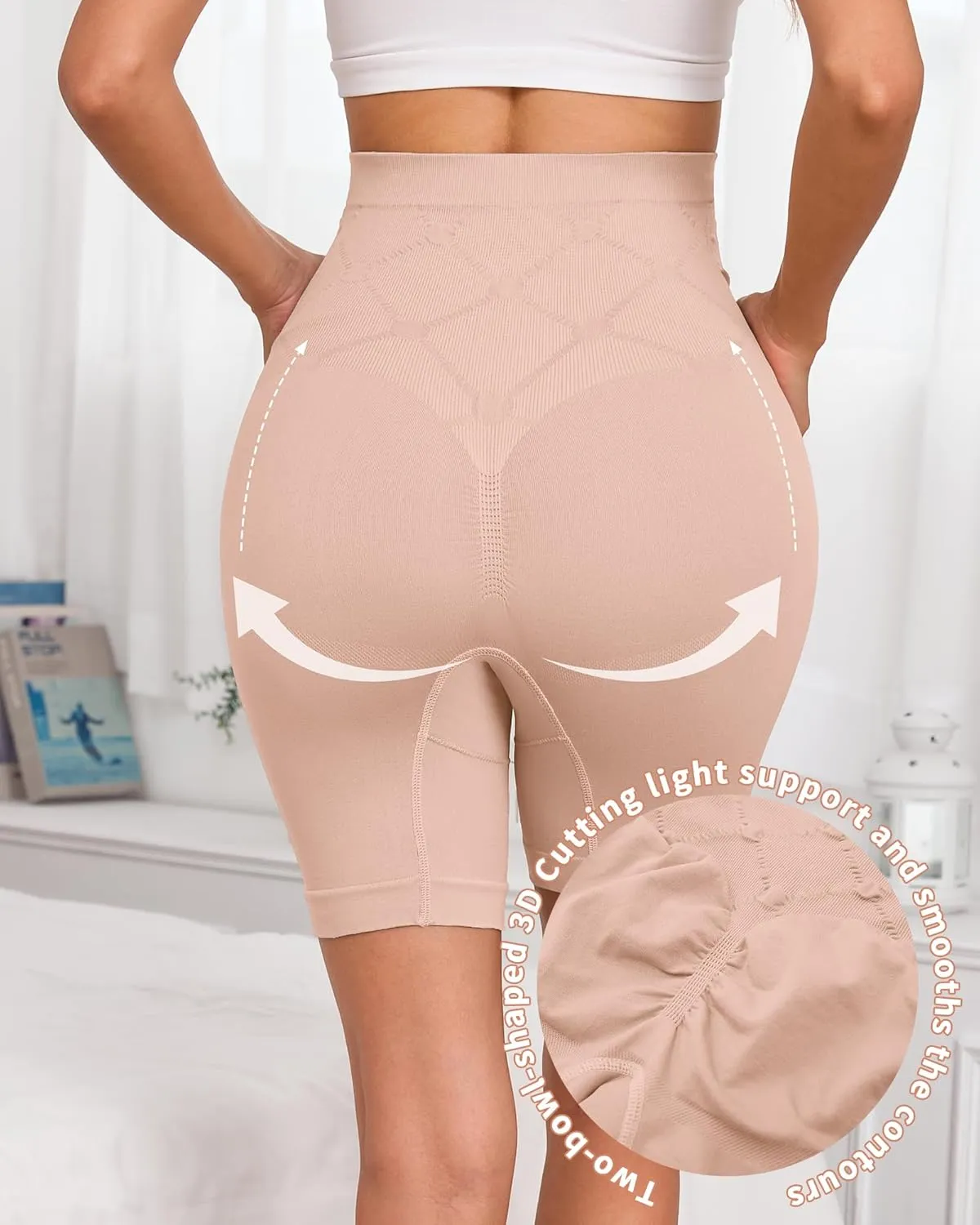 Maternity Shapewear for Under Dresses Over Belly Pregnancy Underwear Mid-Thigh High Waist Shorts Panties for Baby Shower
