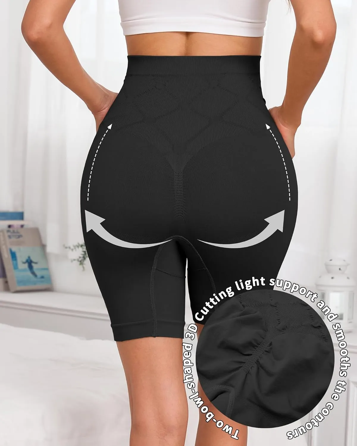 Maternity Shapewear for Under Dresses Over Belly Pregnancy Underwear Mid-Thigh High Waist Shorts Panties for Baby Shower