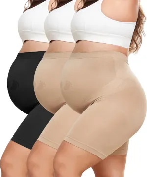 Maternity Shapewear for Under Dresses Over Belly Pregnancy Underwear Mid-Thigh High Waist Shorts Panties for Baby Shower