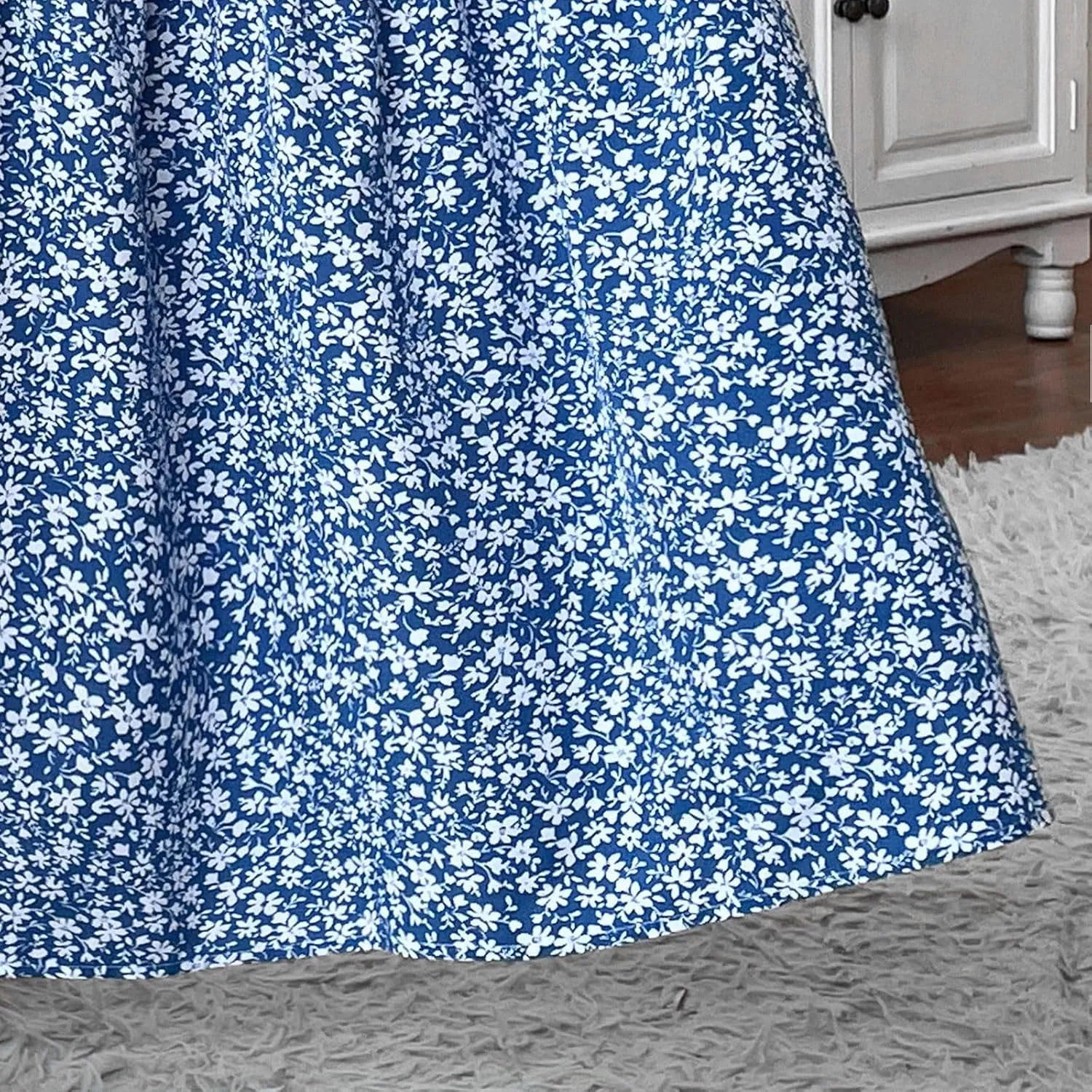 Maxi Skirts for Women Floral Boho Beach Flowy Tiered Midi Skirt High Waisted Long Skirts Drawstring A Line Skirt
