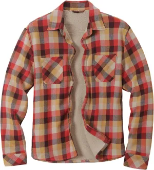 Men Fleece Lined Plaid Jackets Button Down Collared Shirts Slim Fit Fannel Jacket with Pockets Heavyweight Jackets