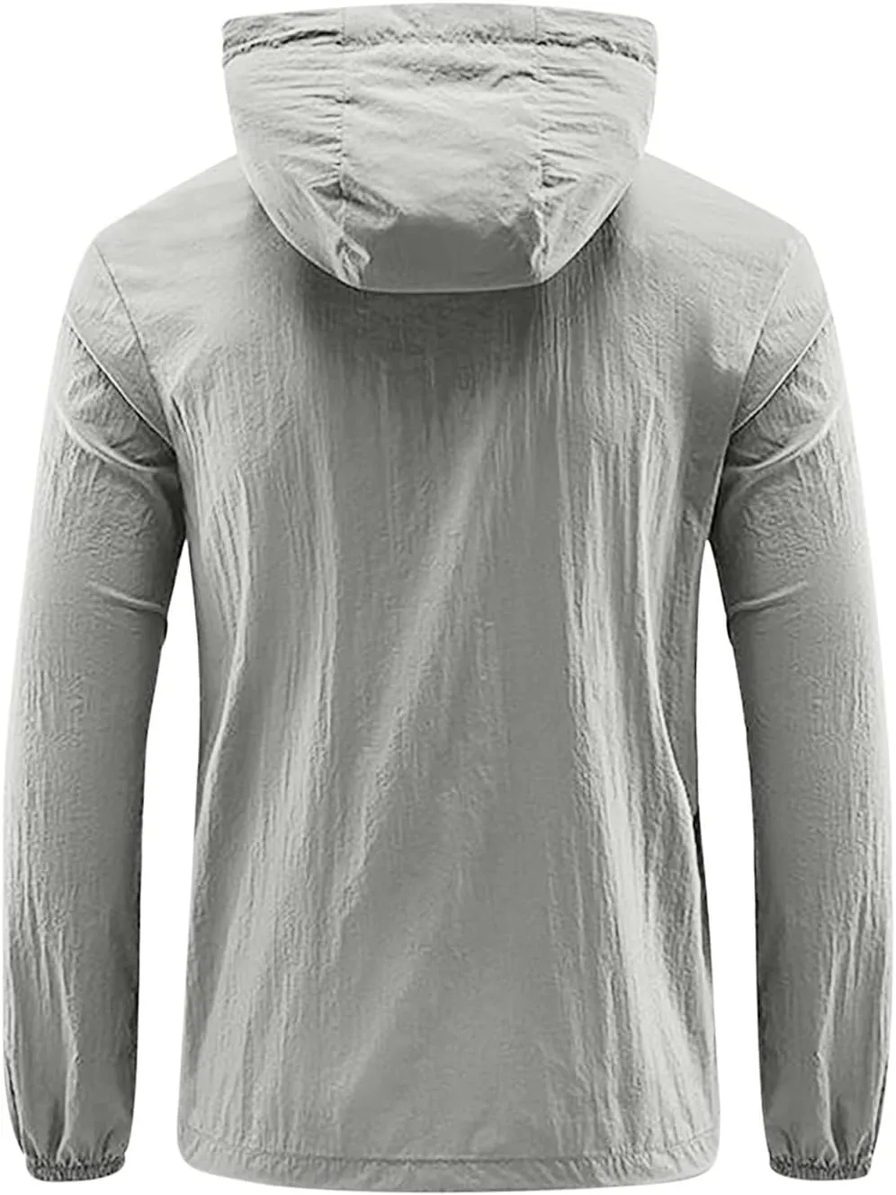 Men Lightweight Windbreaker Jacket Breathable Sun Protective Hoodies Casual Zip Up Hooded Coat for Hiking Golf Travel Fishing