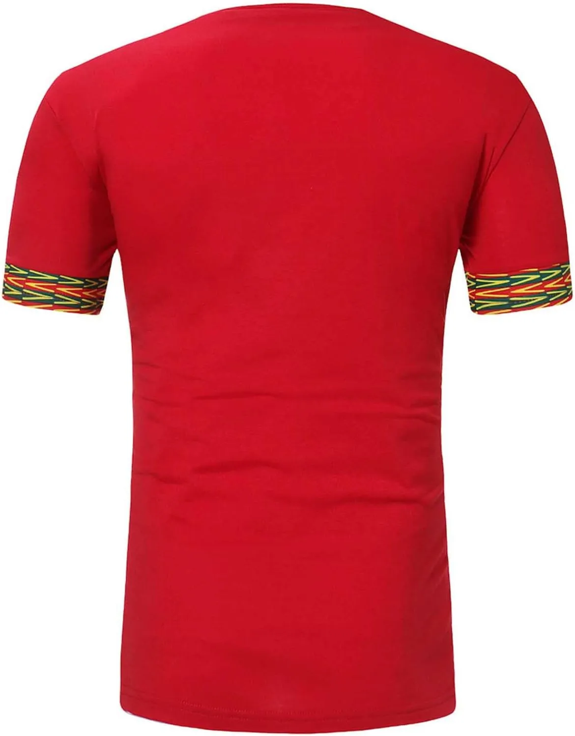 Mens African Dashiki T Shirt V Neck Short Sleeve Tribal Shirt Slim Fit Floral Embroidery Festival Tops