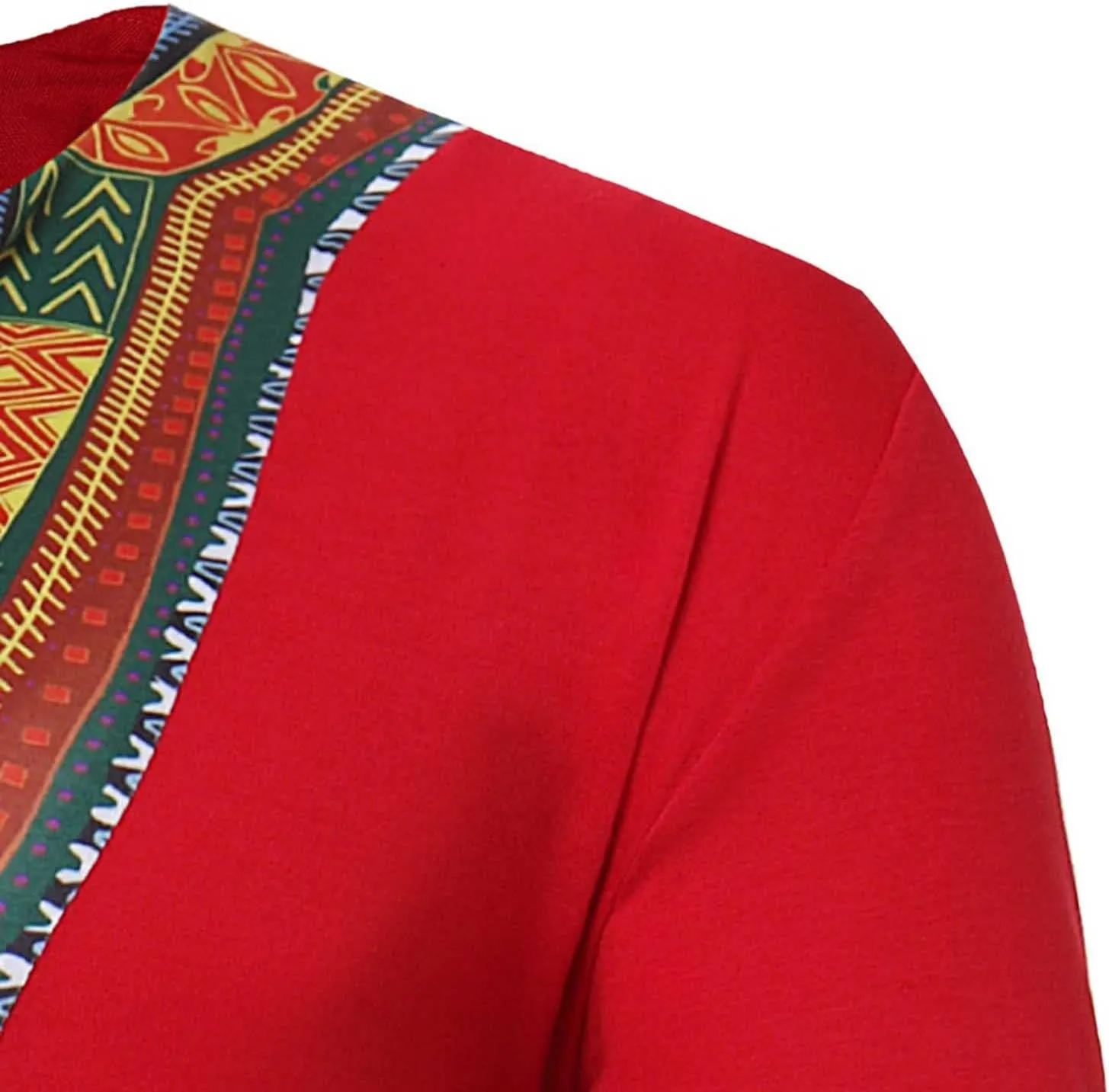 Mens African Dashiki T Shirt V Neck Short Sleeve Tribal Shirt Slim Fit Floral Embroidery Festival Tops