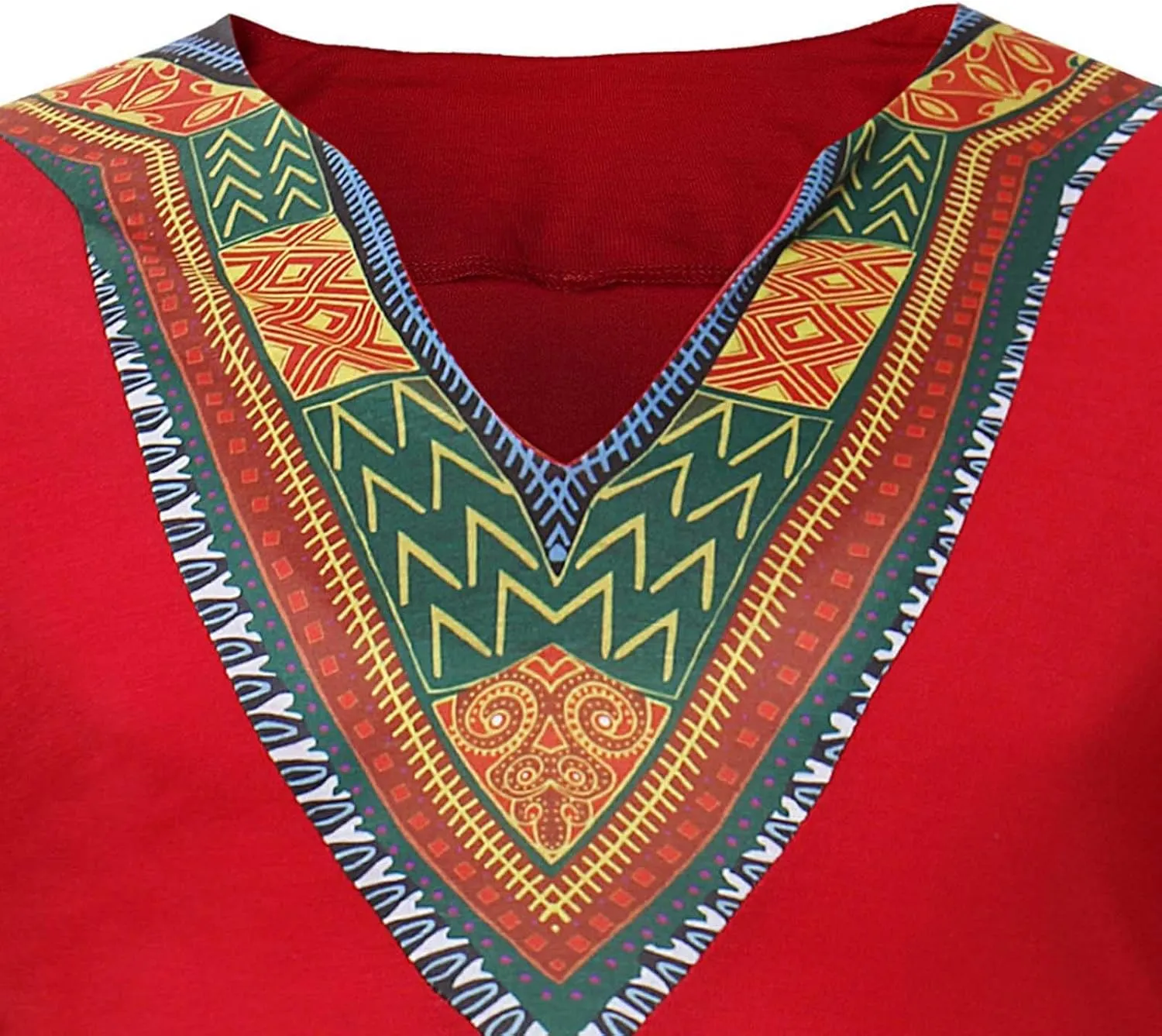 Mens African Dashiki T Shirt V Neck Short Sleeve Tribal Shirt Slim Fit Floral Embroidery Festival Tops