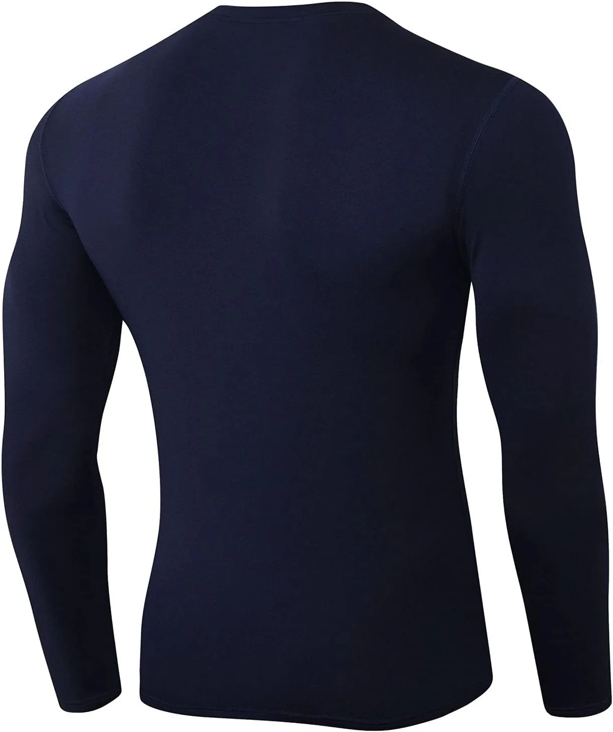 Men's Athletic Compression Shirt - V Neck Long Sleeve Workout Running Base Layer Tops Cool Dry T-Shirt Gym Undershirts