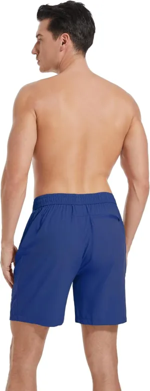 Men's Athletic Running Shorts Quick Dry Workout Shorts with Zip Pockets Lightweight Sports Gym Hiking Shorts