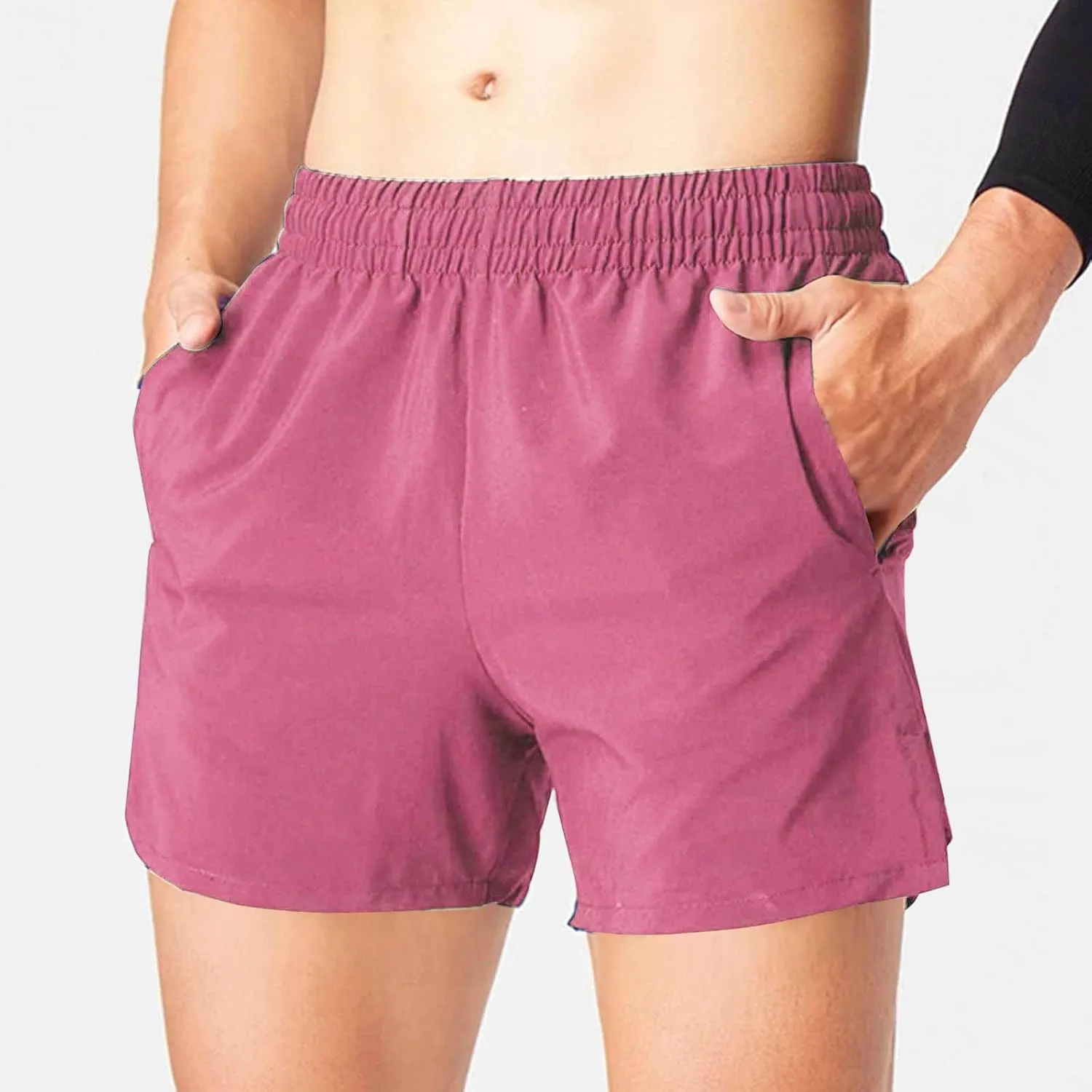 Men's Athletic Running Shorts Quick Dry Workout Shorts with Zipper Pocket Men Summer Lightweight Training Gym Shorts