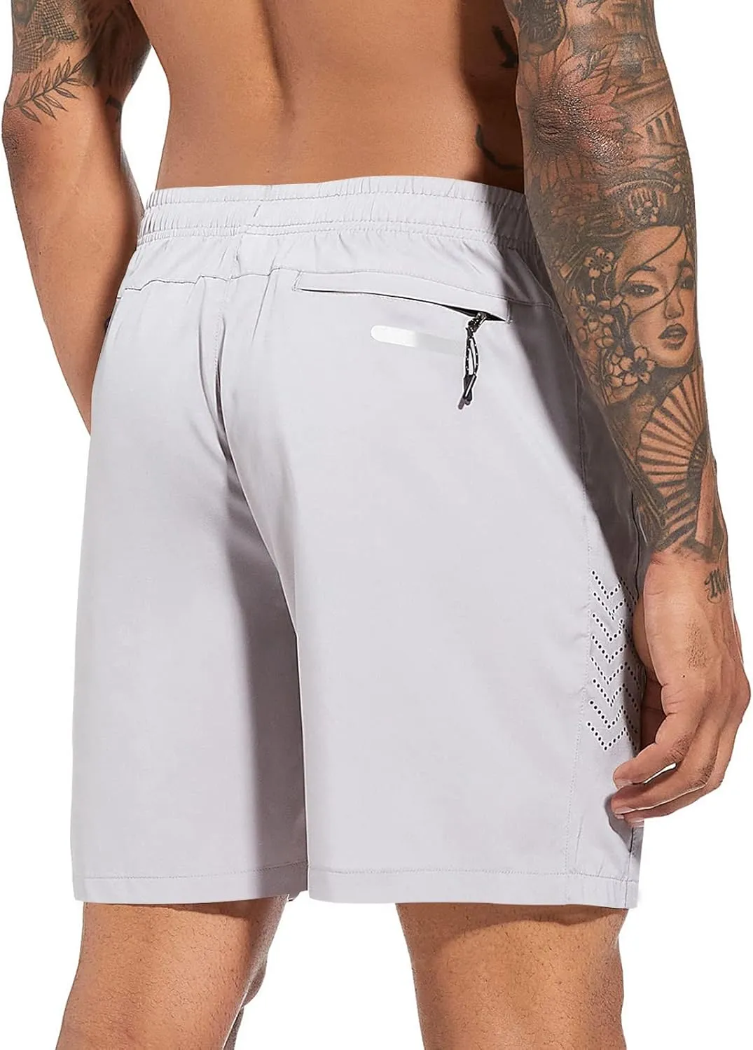 Mens Athletic Shorts 7 Inch Quick Dry Running Sports Shorts Lightweight Workout Gym Shorts Elastic Waist Shorts with Pockets
