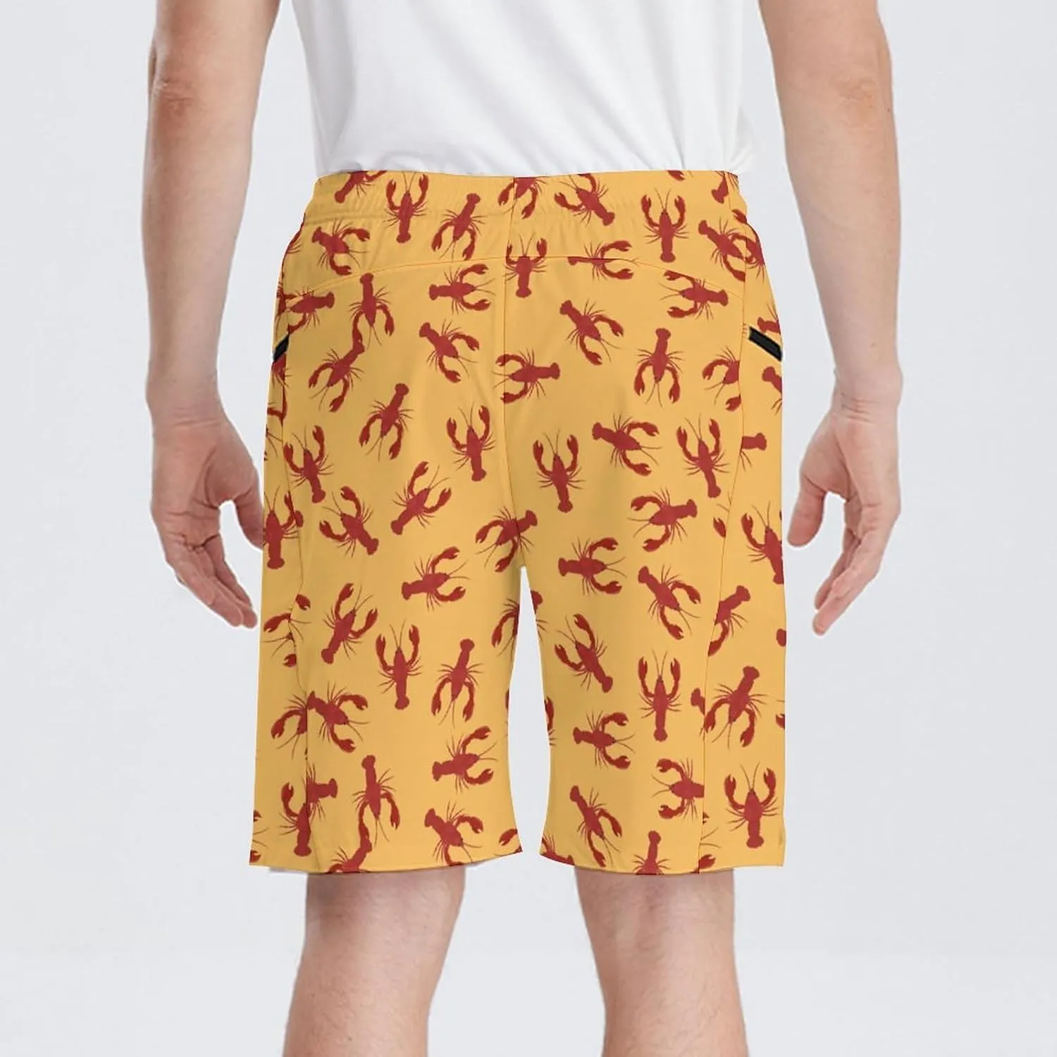 Men's Athletic Shorts with Liner 9" Flamingo Running Gym Shorts Quick Dry Casual Workout Shorts with Zipper Pockets