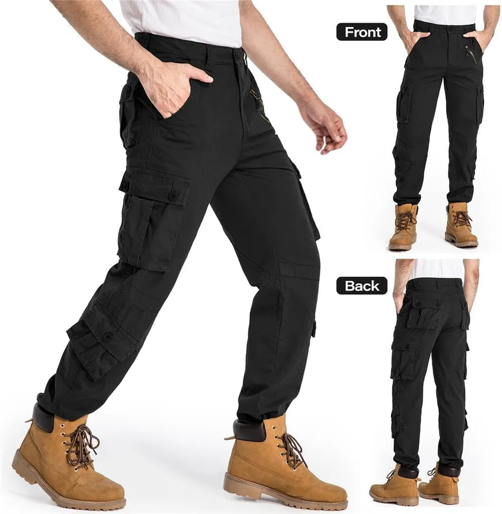 Men's BDU Casual Military Pants, Tactical Wild Army Combat ACU Rip Stop Camo Cargo Work Pants Trousers with 8 Pockets