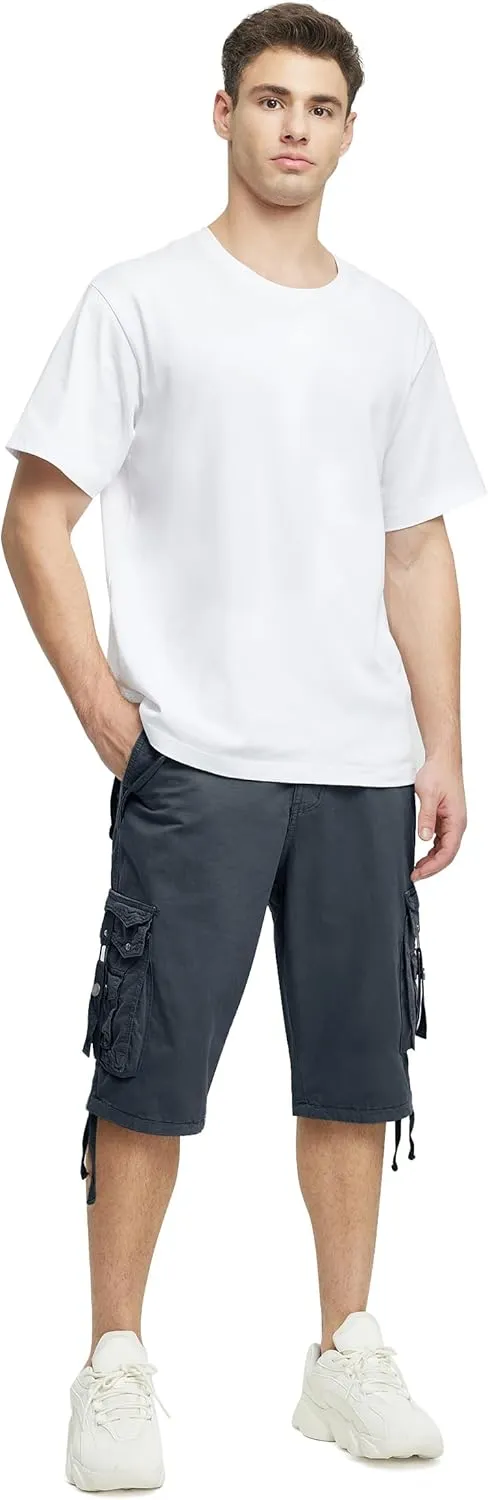 Mens Cargo Shorts Casual Shorts Hiking Shorts Below Knee Relaxed Fit Multi Pockets Running Joggers Outdoor Mens Shorts