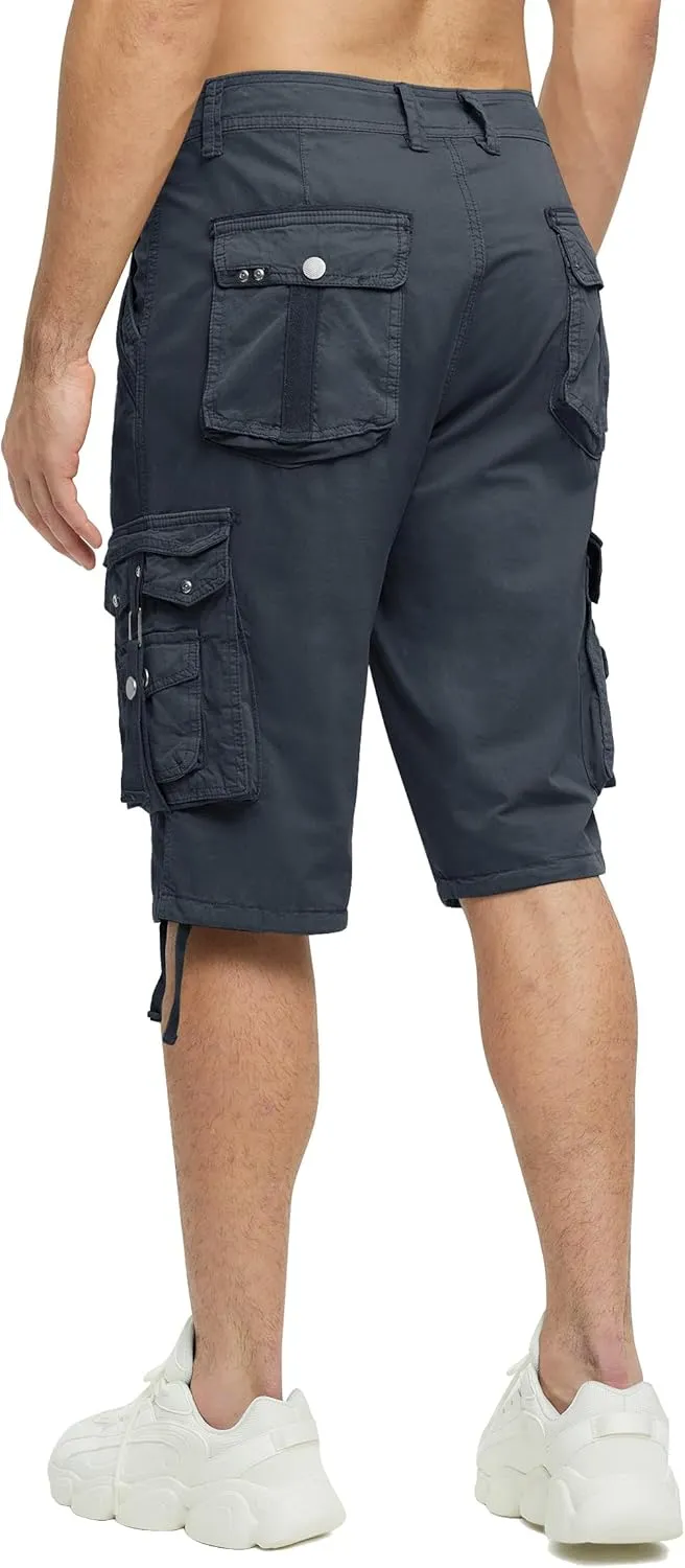 Mens Cargo Shorts Casual Shorts Hiking Shorts Below Knee Relaxed Fit Multi Pockets Running Joggers Outdoor Mens Shorts