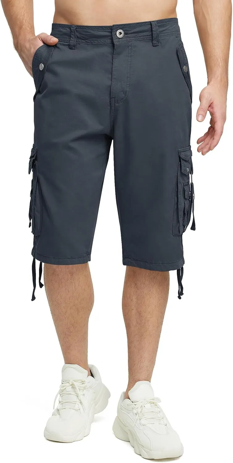 Mens Cargo Shorts Casual Shorts Hiking Shorts Below Knee Relaxed Fit Multi Pockets Running Joggers Outdoor Mens Shorts