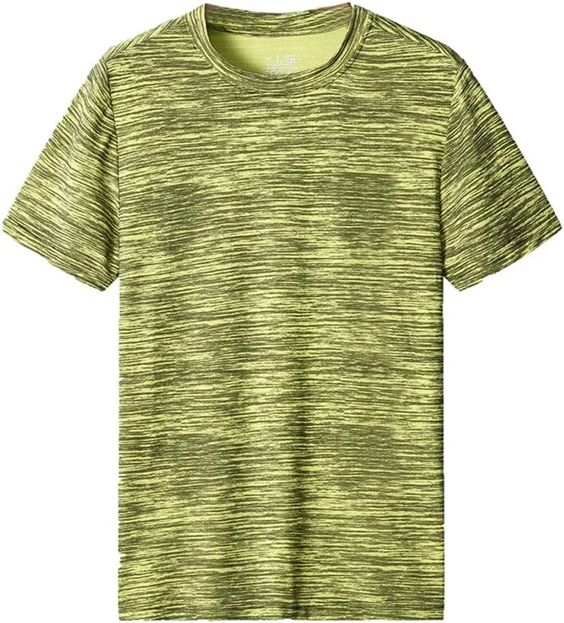 Men's Casual Crew Neck Sweatshirt Breathable Short Sleeve T Shirt Quick Dry Plain Performance Tee Workout Gym Activewear