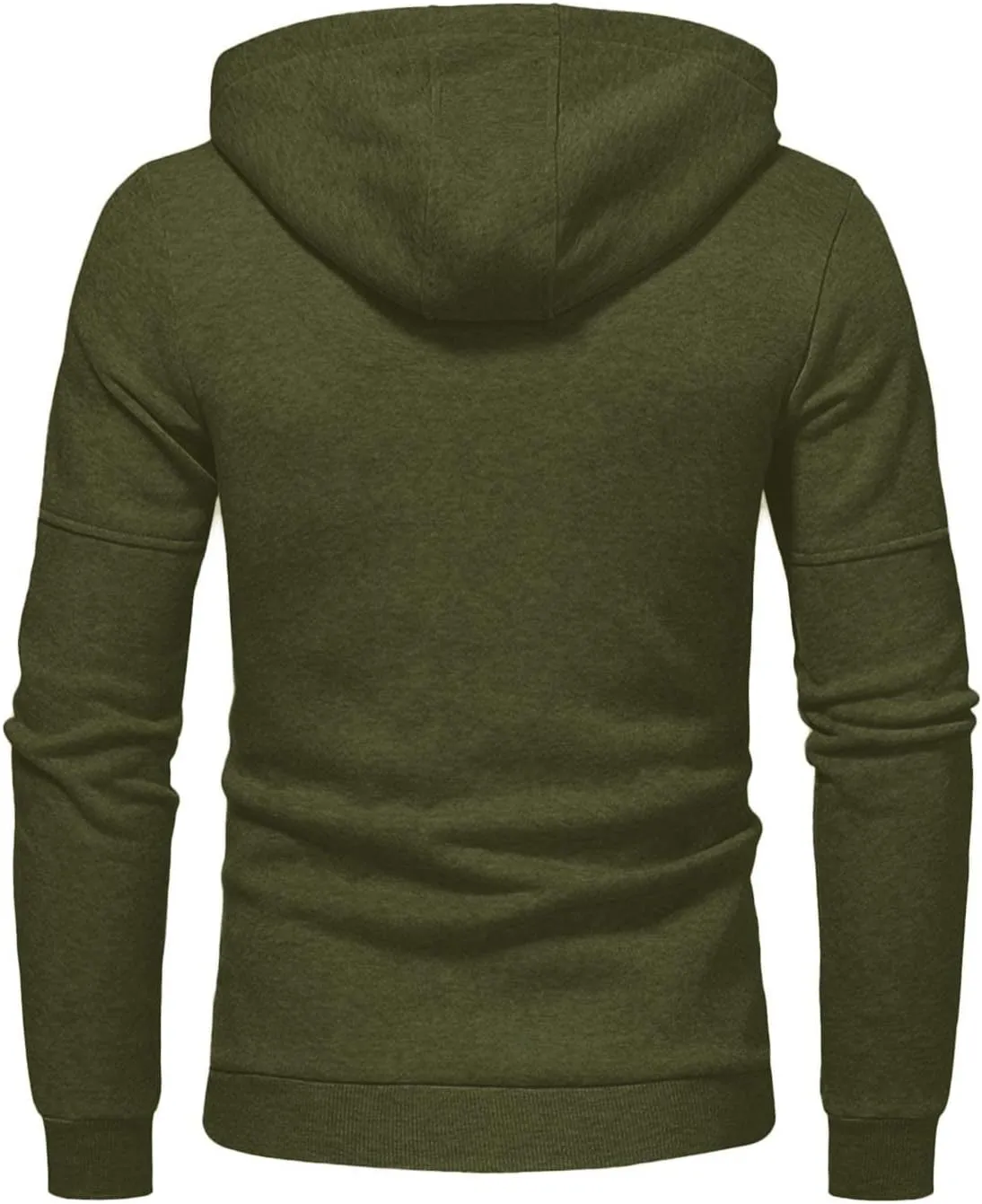 Men's Casual Hooded Jacket Solid Long Sleeve Full Zip Coat Lightweight Winter Outdoor Outwear with 3 Zip Pockets